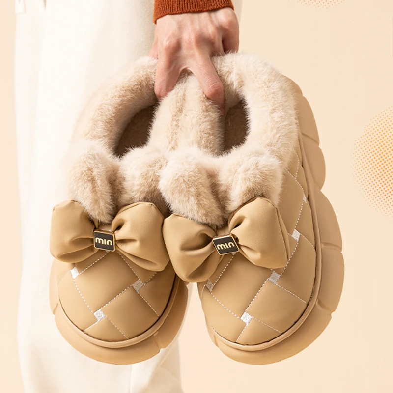 Милые зимние ботинки Lucyever на платформе с кроликом женские легкие