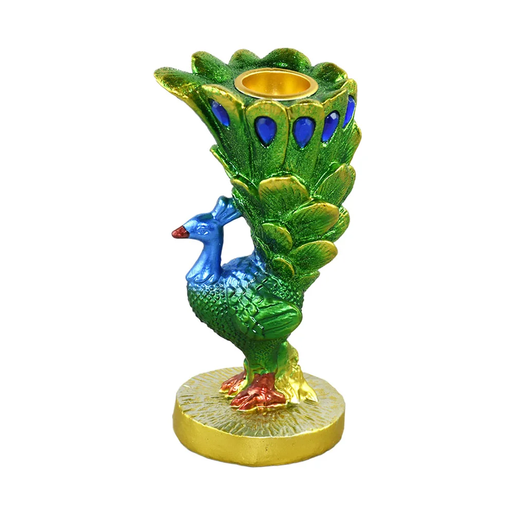 

Изысканная настольная статуя павлина подсвечник орнамент из смолы павлины Декор для дома