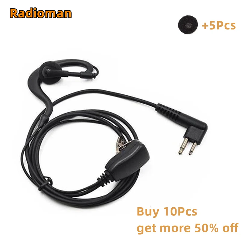 

2-контактный наушник-вкладыш, гарнитура с микрофоном для Motorola CP200 040 EP450 GP88S 300 68 2000 3188, микрофон, наушники-вкладыши, наушники-вкладыши