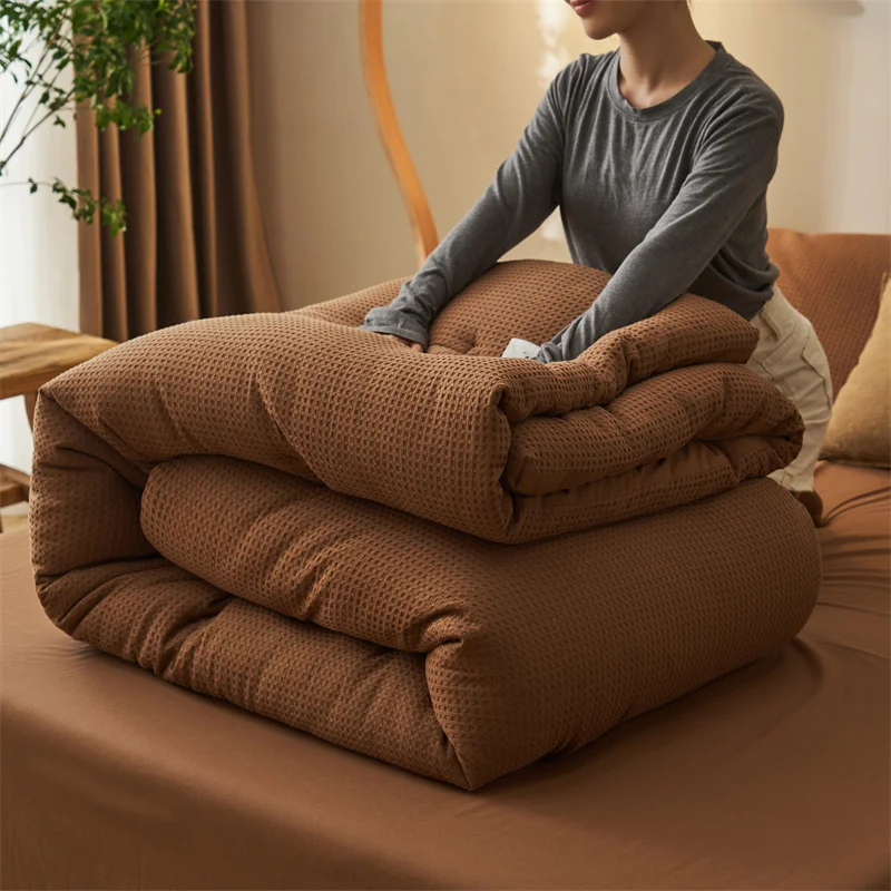 

Зимнее толстое теплое мягкое стеганое одеяло для детей теплое удобное однотонное одеяло односпальное Двухспальное одеяло покрывало