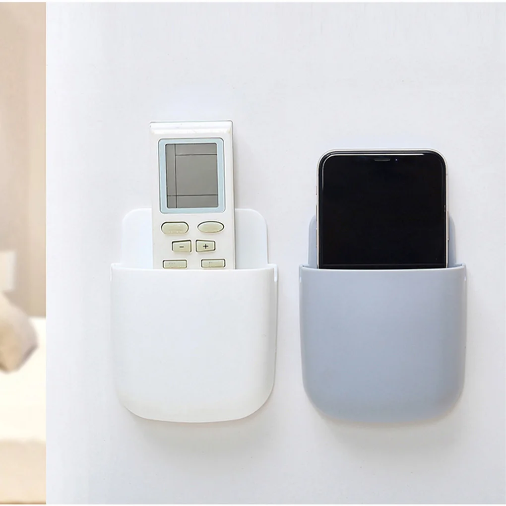 

Living Room Remote Control Wall Holder with Charging Hole Office Mobile Phone Controller Garbage Bags ABS Plastic Organizer Box