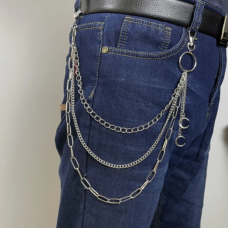 Moon Pendants Chain On The Jeans Pants Women  Keychains for Men Unisex  Egirl  Eboy Harajuku Goth  Aesthetic Accessories