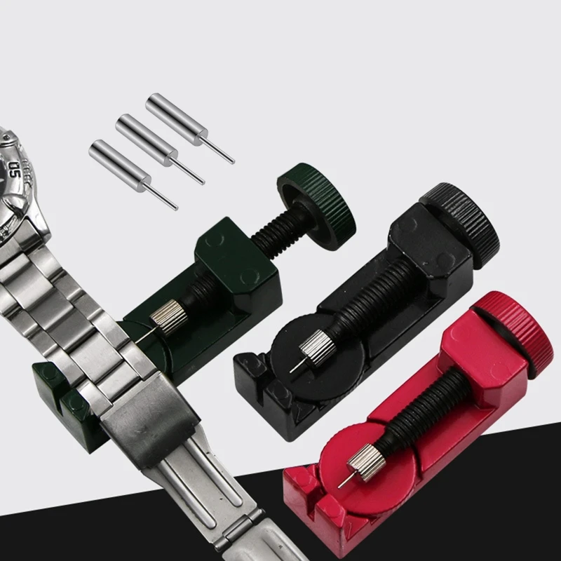 

Watch Band Link Remover Kit Watch Band Tool w/ 3 Spare Pins Easy to Use Professional Watch Repair Tools for Watch Sizing