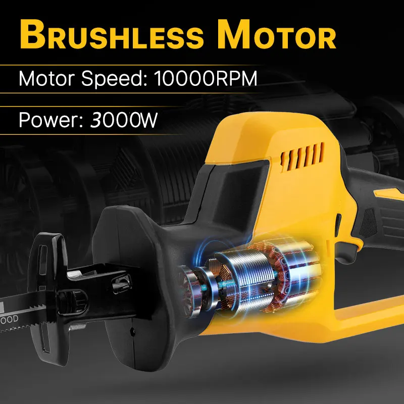 Бесщеточная режущая пила 3000 Вт электрическая сабельная с 4 лезвиями