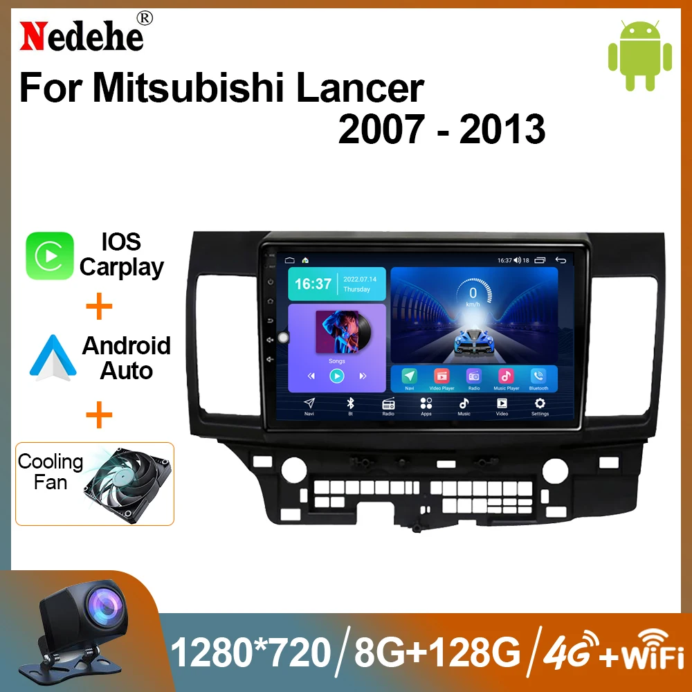 Мультимедийный Плеер Carplay 2 Din Android 13 Для Mitsubishi Lancer 2008-2016 Стерео Авторадио
