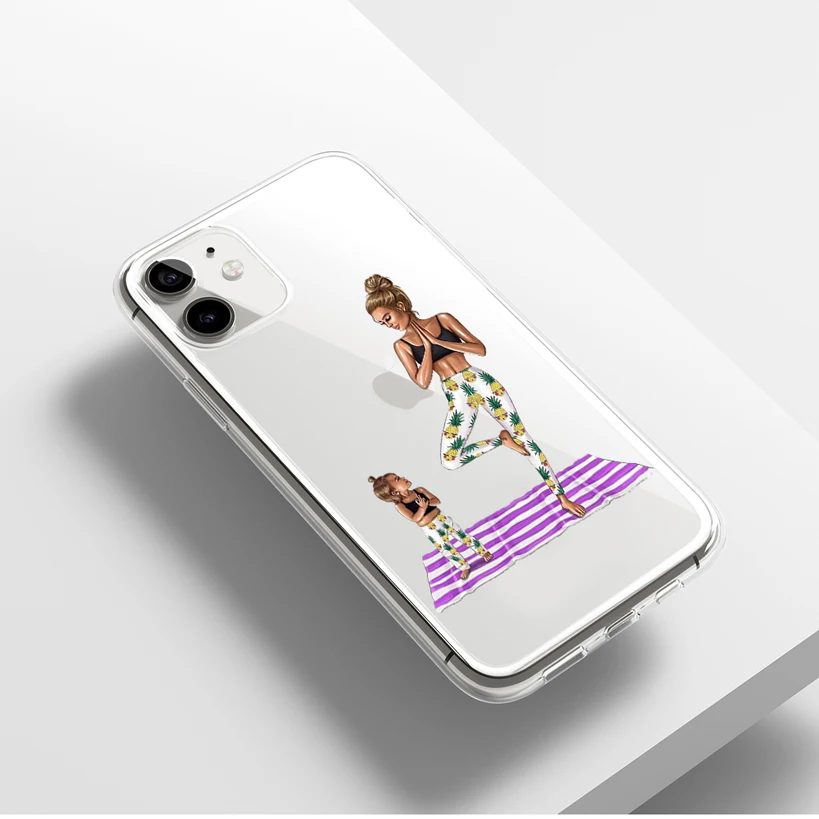 Super Mom Dad Funda for Iphone 13 Case for IPhone 13 12 11 Pro XR 7 X XS Max Mini 8 6 6S Plus 5 SE 2020 Silicone Coque Baby Cute