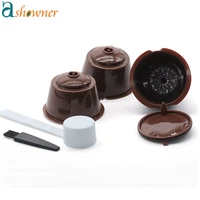 coffee capsule filter cup coffee strainer reusable coffee baskets pod coffeeware refillable spoon brush for nescafe dolce gusto