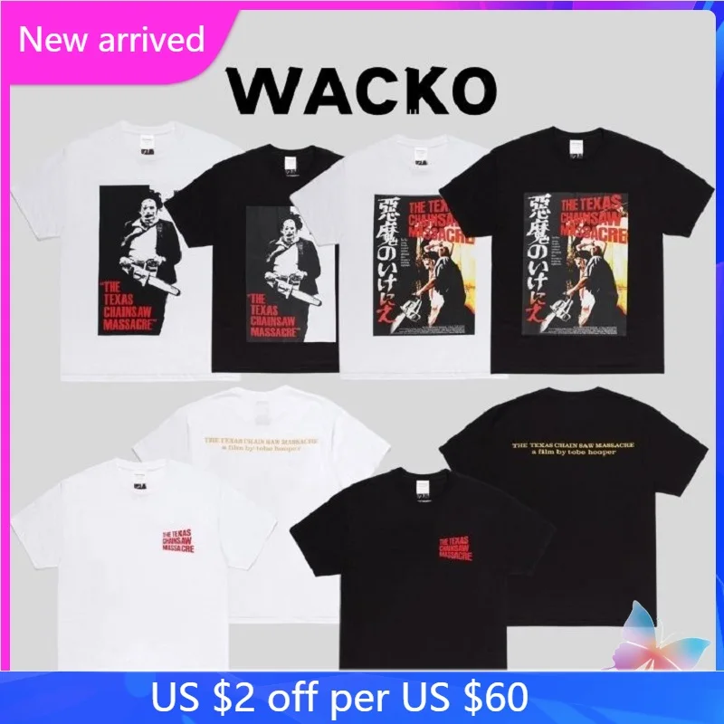 

WACKO MARIA Tshirts 22SS Movie Texas Chainsaw Print Japanese Washed Heavy Short Sleeve T-Shirt