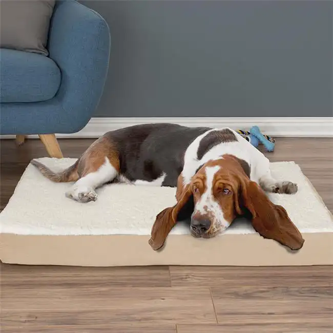 

Orthopedic Sherpa Top Dog Pet Bed with Memory Foam and Removable Cover