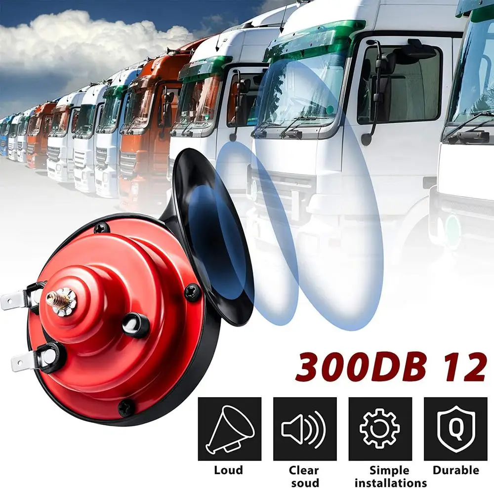 

1 Pair Car Snail Horn 12v High Low Dual Tone 300db510hz Horn With Brackets Screws For Motorcycle Electric Bike