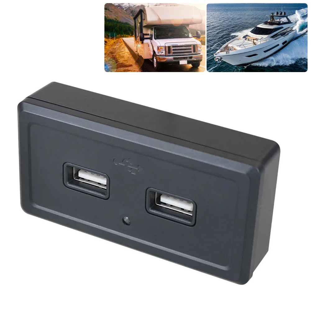 

Розетка зарядная с светодиодный USB-портами, 5 В/А, 12 В/24 В
