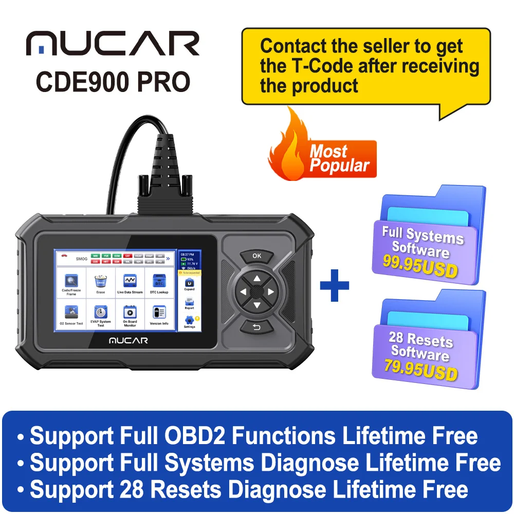 

MUCAR CDE900 Pro OBD2 сканер авто диагностические инструменты автомобильный OBD сканер инструмент считыватель кодов 5 "сенсорный экран 2 + 32G бесплатное обновление