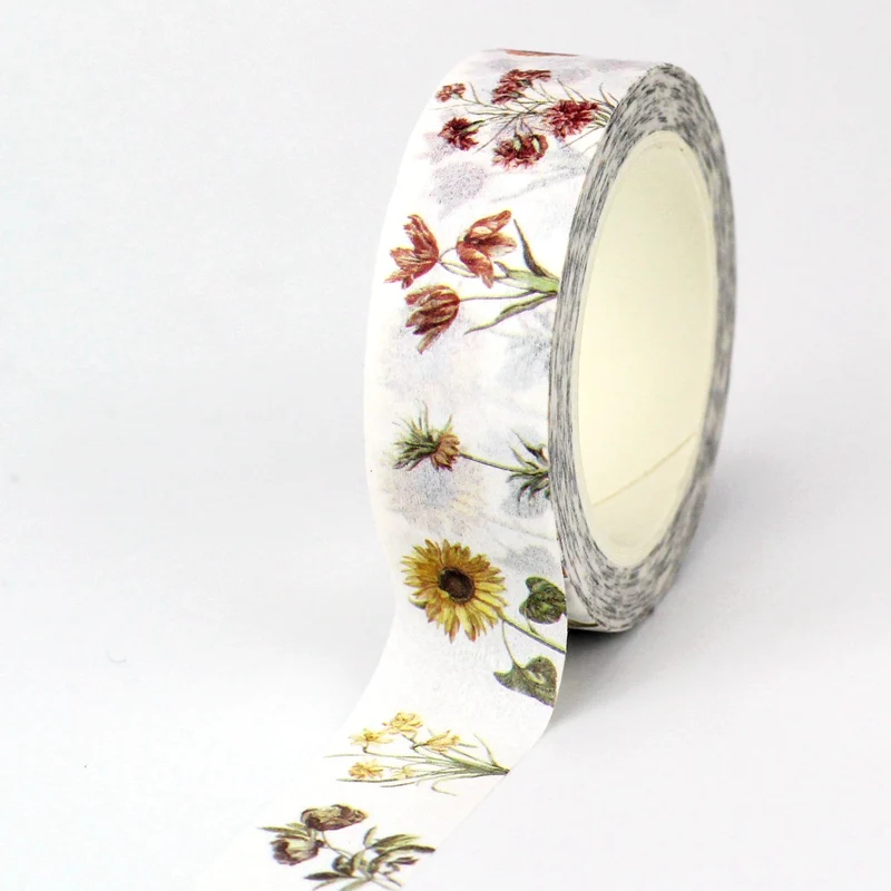 

Декоративный винтажный цветочный скотч GREATHOPE WASHI TAPE 10 м