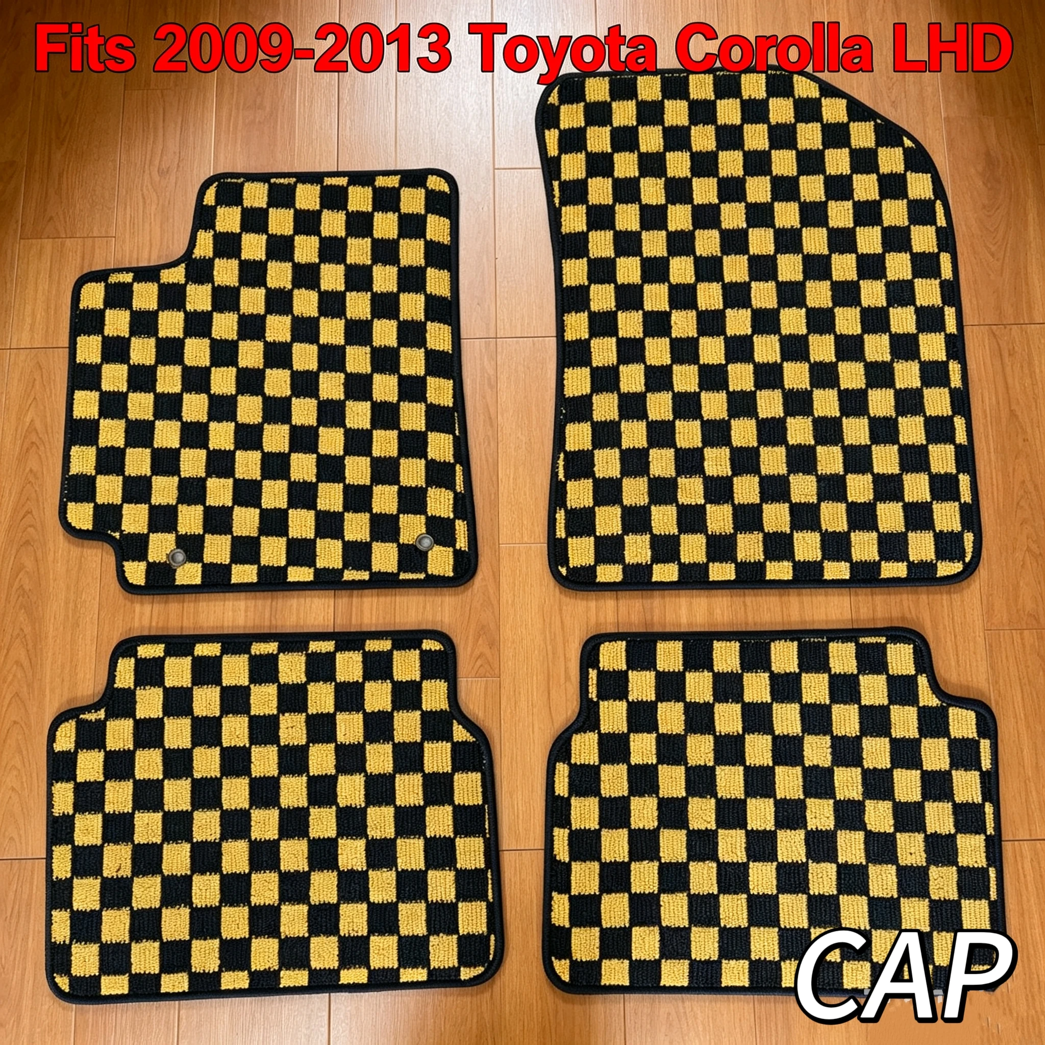 Фото Коврики JDM в клетку для Toyota Corolla 2009-2013 (левый руль), бесшовные ковры на заказ, аксессуары для салона автомобиля №1