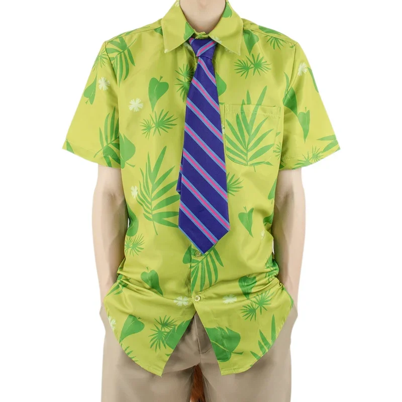 DAZCOS лиса Ник Вайлд Косплей рубашка с галстуком для мужчин Хэллоуин зеленые