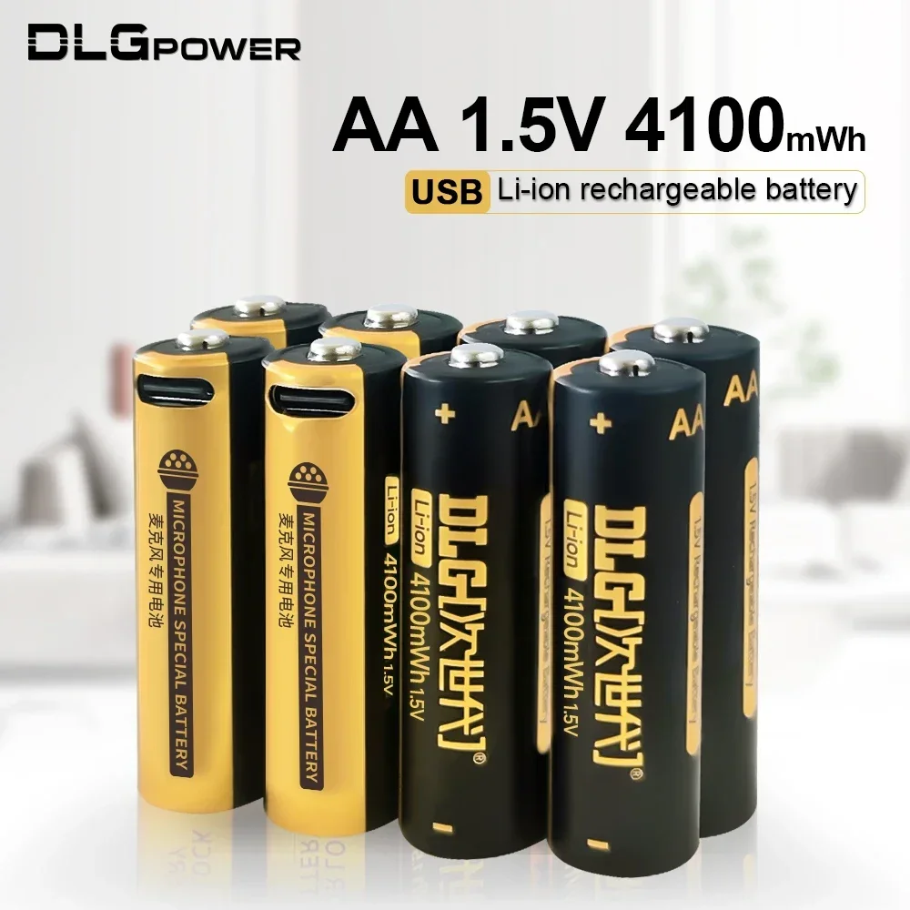 DLGPOWER 1 5 В AA 4100 МВтч USB перезаряжаемые литиевые батареи для часов удаленные камеры