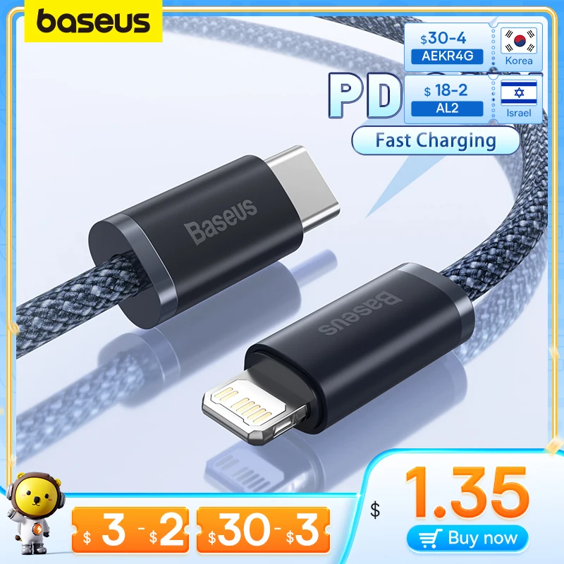 Baseus 20W PD USB C Cable for iPhone 14 13 Pro Max Fast Charging USB C Cable for iPhone12 mini pro max Data USB Type C Cable