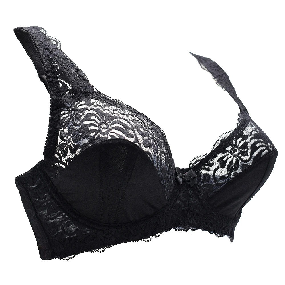Plus Size Bras For Womens Underwear Sexy Lingerie Underwire Big Breast Bra Perspective Lace Brassiere Top 75-115 E F G H I J Cup