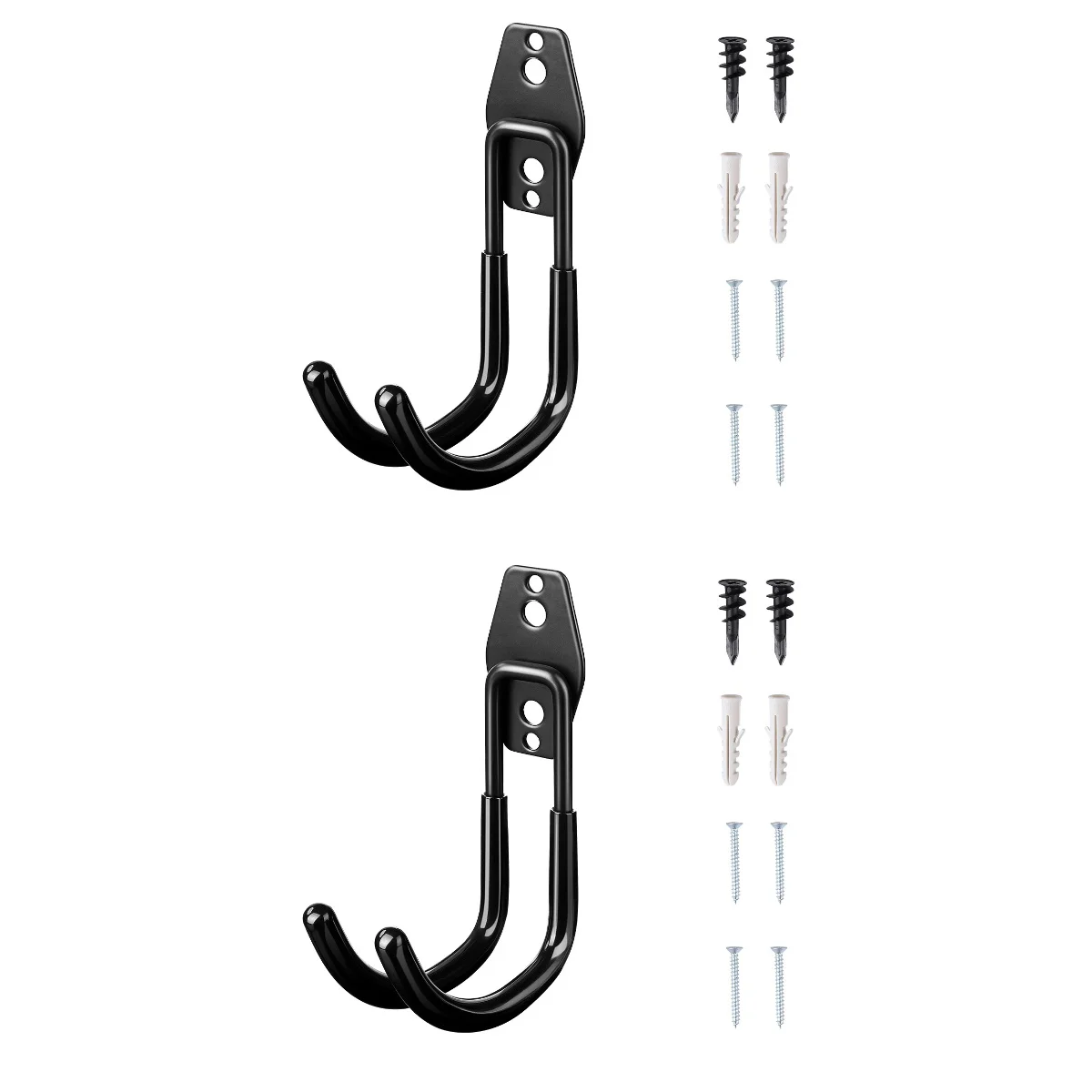 

Set 2 Wall Organizer Mounted Holder Metal Hooks Multi-function Heavy Duty Hose Tool Coat Hanger