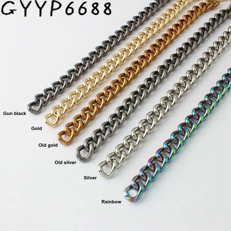 1-10 Meters 11mm 13mm 17mm 22mm rainbow Aluminium Chain Light weight  chain for hand bag purse adjusted strap Handbag Straps Bag