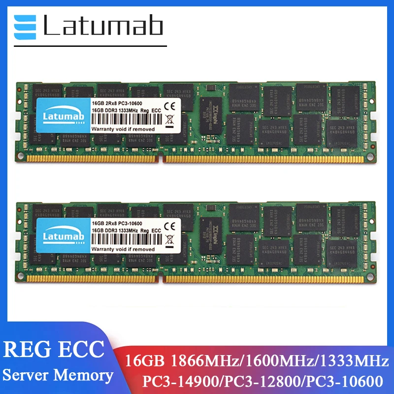 Latumab Memoria RAM DDR3 16GB 32G 1866MHz 1333 1600MHz Server Memory PC3-14900 12800 10600 240Pin REG ECC DDR3 Registered Memory