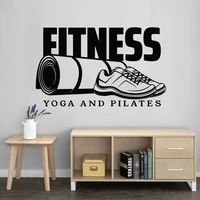 fitness yoga and pilates quotes wall decals vinyl stickers bedroom gym workout motivation crossfit meditation decor mural hj1480