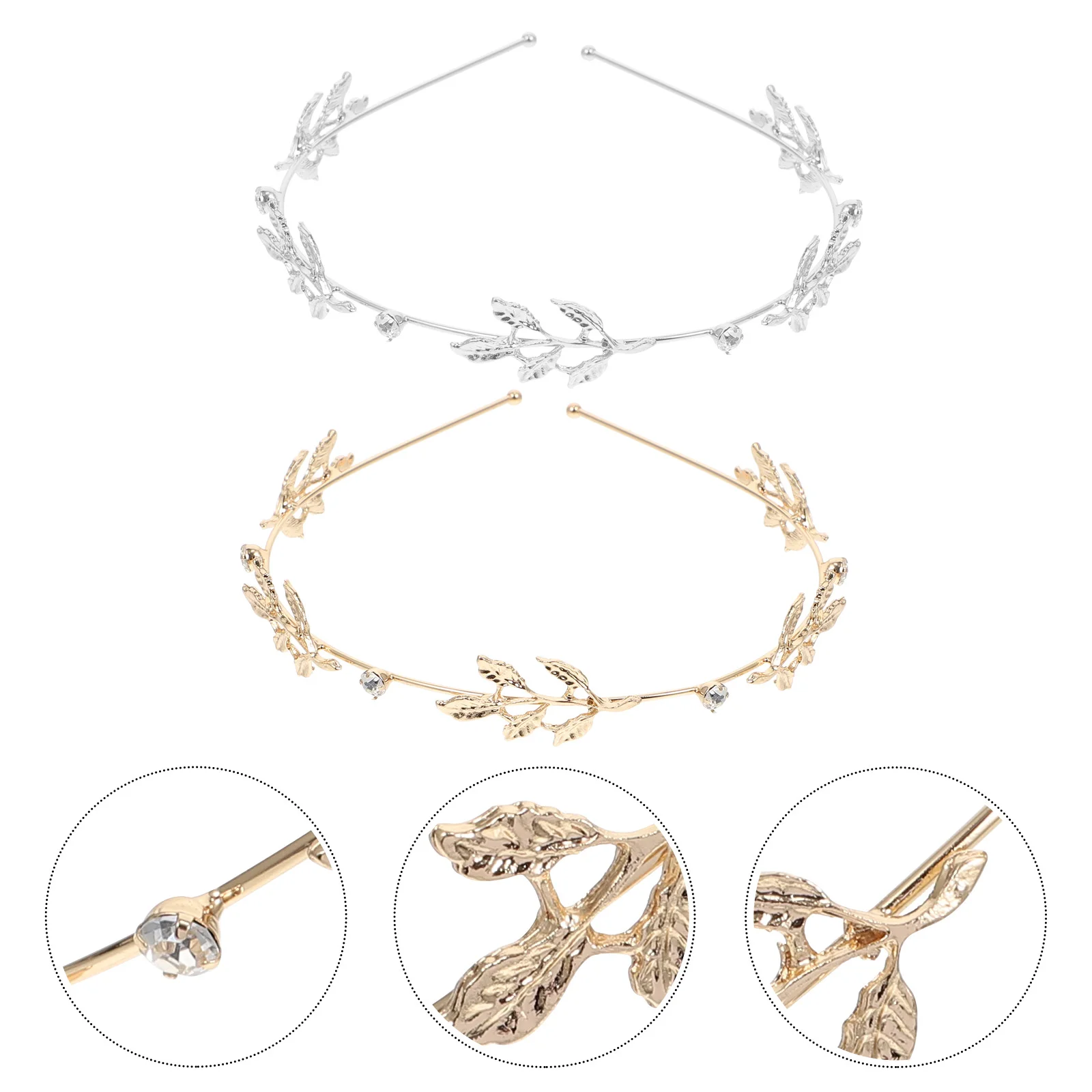 

2Pcs Leaf Hair Hoops Hair Hoops Charming Head Hoops Girls Hairbands for Wedding Bride