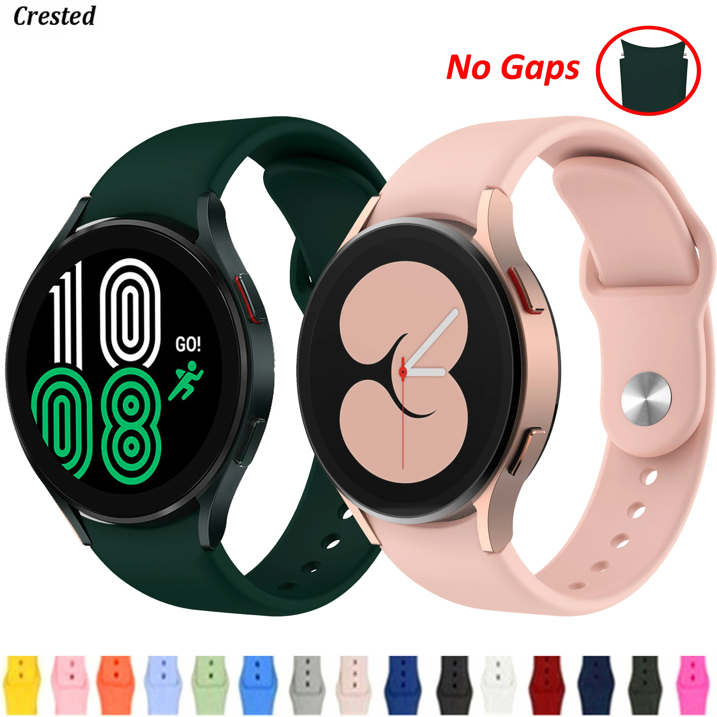 

No Gaps Strap For Samsung Galaxy Watch 4 classic 46mm 42mm smartwatch Silicone Sport Bracelet Galaxy Watch 4 44mm 40mm band