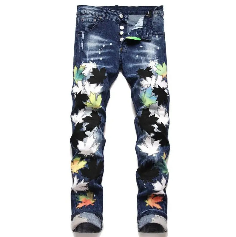 

Галстук Dsquared2 мужской, вышитый кленовый лист, облегающий, P78