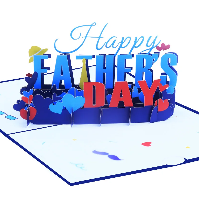 

Father's Day Stereoscopic Greeting Cards 3D Holiday Blessing Card Special Birthday Gift for Dad