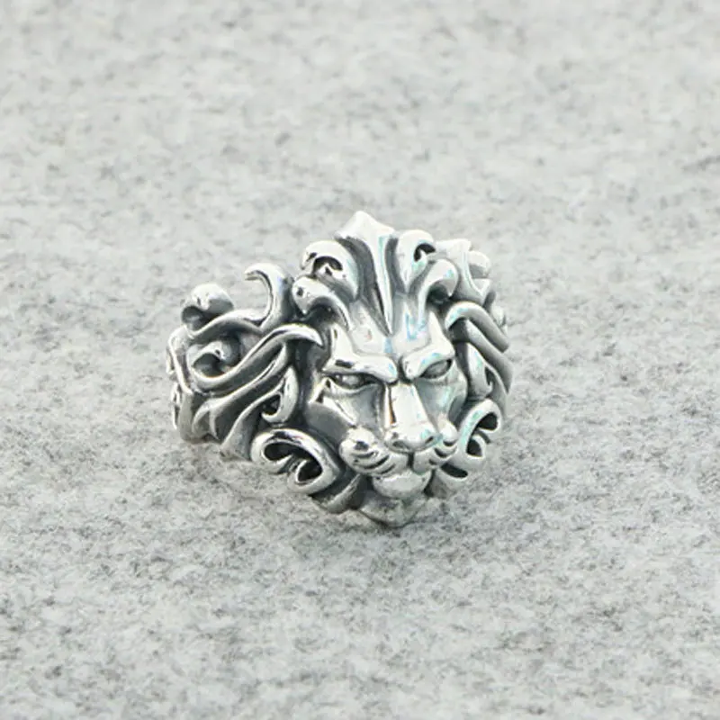 Европейское и американское животное кольцо с доминантным львом красивое мужское