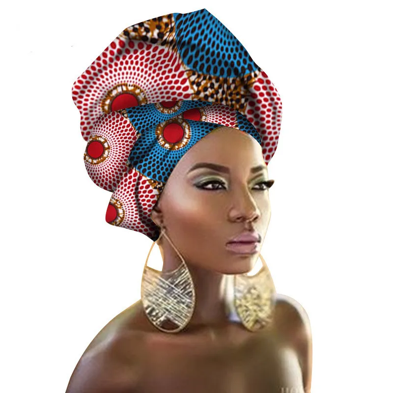 

2022 New Style African Wax Turban Fabric Head Scarf Women Turban Warp Hair African Headwrap DIY Headtie Designs WY1204-1
