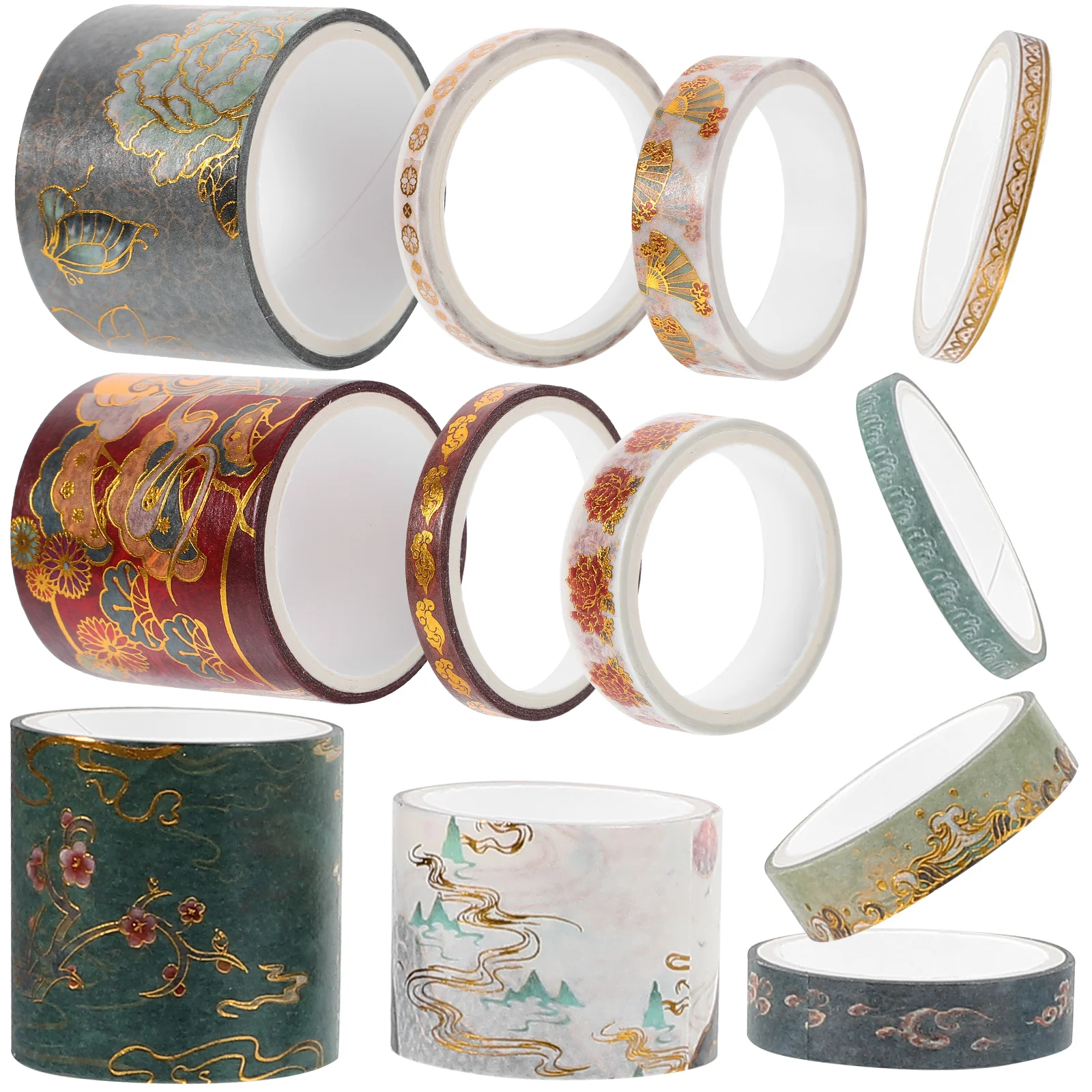 

12 Rolls Glue Tape Washi DIY Scrapbook Tapes Crafts Photo Album Stationery Journal Decor Stickers