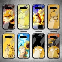 pokemon psyduck phone case tempered glass for samsung s20 plus s7 s8 s9 s10 note 8 9 10 plus