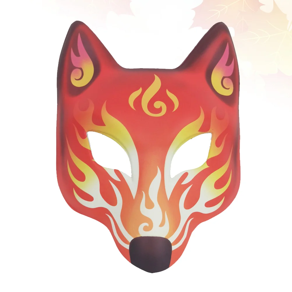 

Fox Party Masquerade Supplies Kitsune Japanesekabukidecorative Animal Face Cover Costume Accessories Favors Cosplay