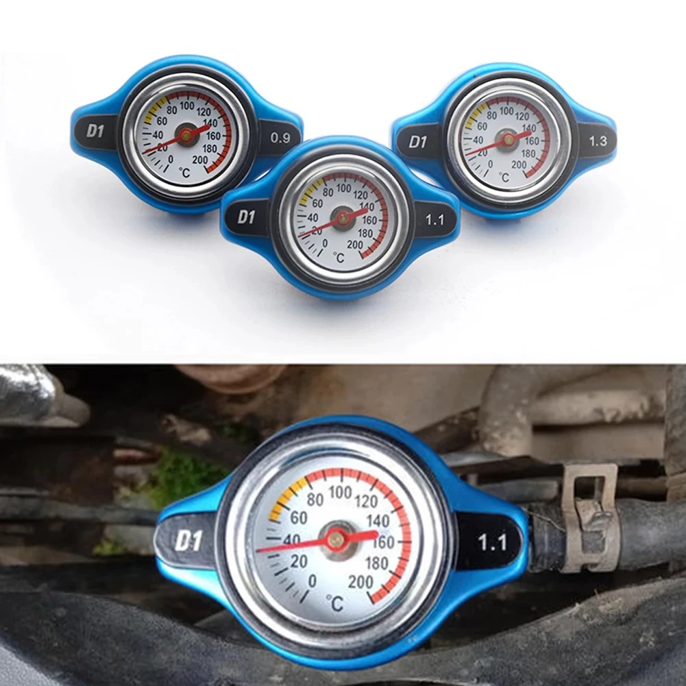 

Car Automobile Styling SPSLD Thermo Radiator Cap Tank Cover Water Temperature Gauge with Utility Safe 0.9 Bar/ 1.1 Bar/1.3 Bar