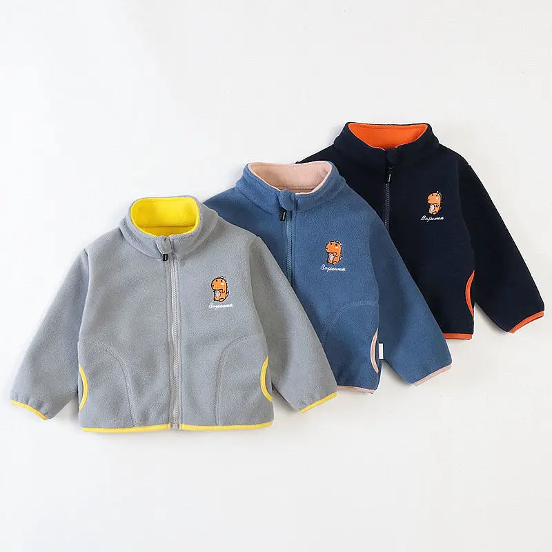 

Child Baby Coat Boy Child Jacket Winter Coat Plush Autumn Jacket Y2K Boys Clothes Children's Clothing Long Sleeve Top Dinosaur