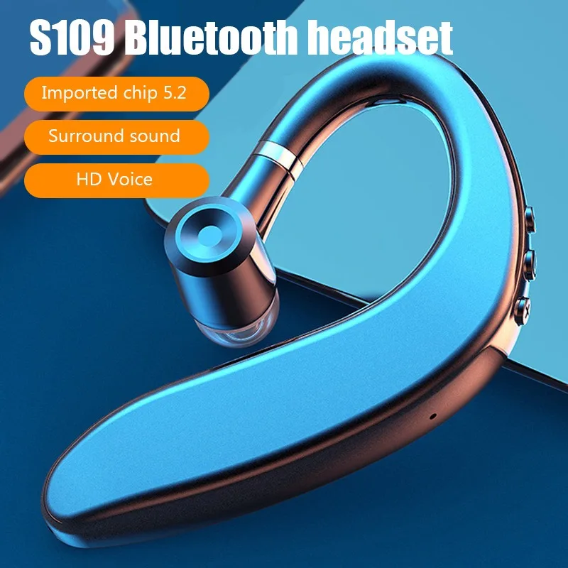 Фото S109 Беспроводные Bluetooth универсальные наушники-крючки Спортивная деловая гарнитура с одним ухом Наушники громкой связи с микрофоном №1