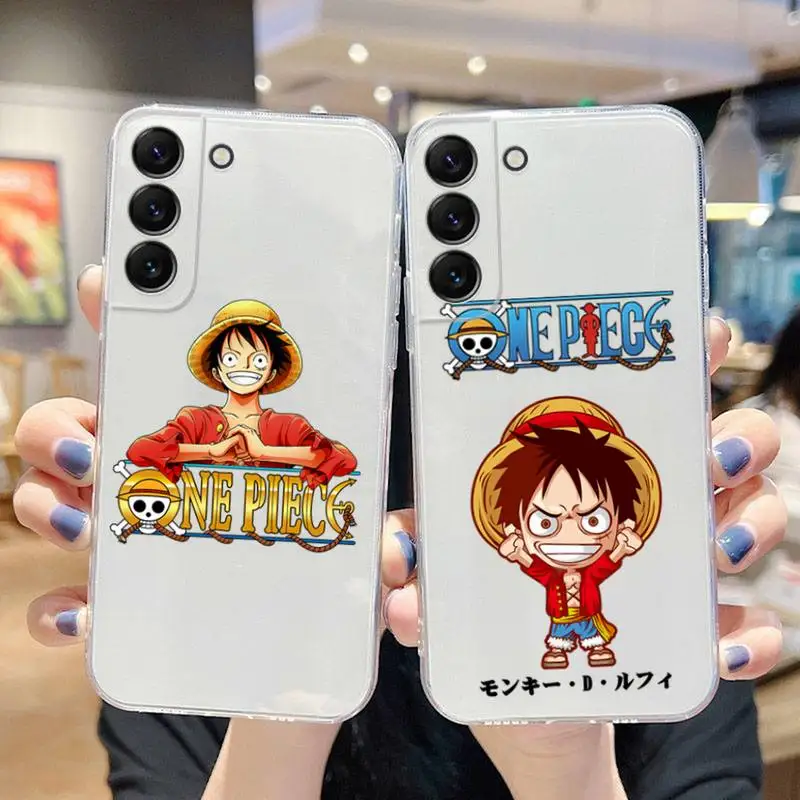 

Toys Anime One Piece Luffy Phone Case For Samsung Galaxy S22 S21 Ultra S20 S30 FE S8 S9 S10 5G Plus Lite Soft Transparent Cover