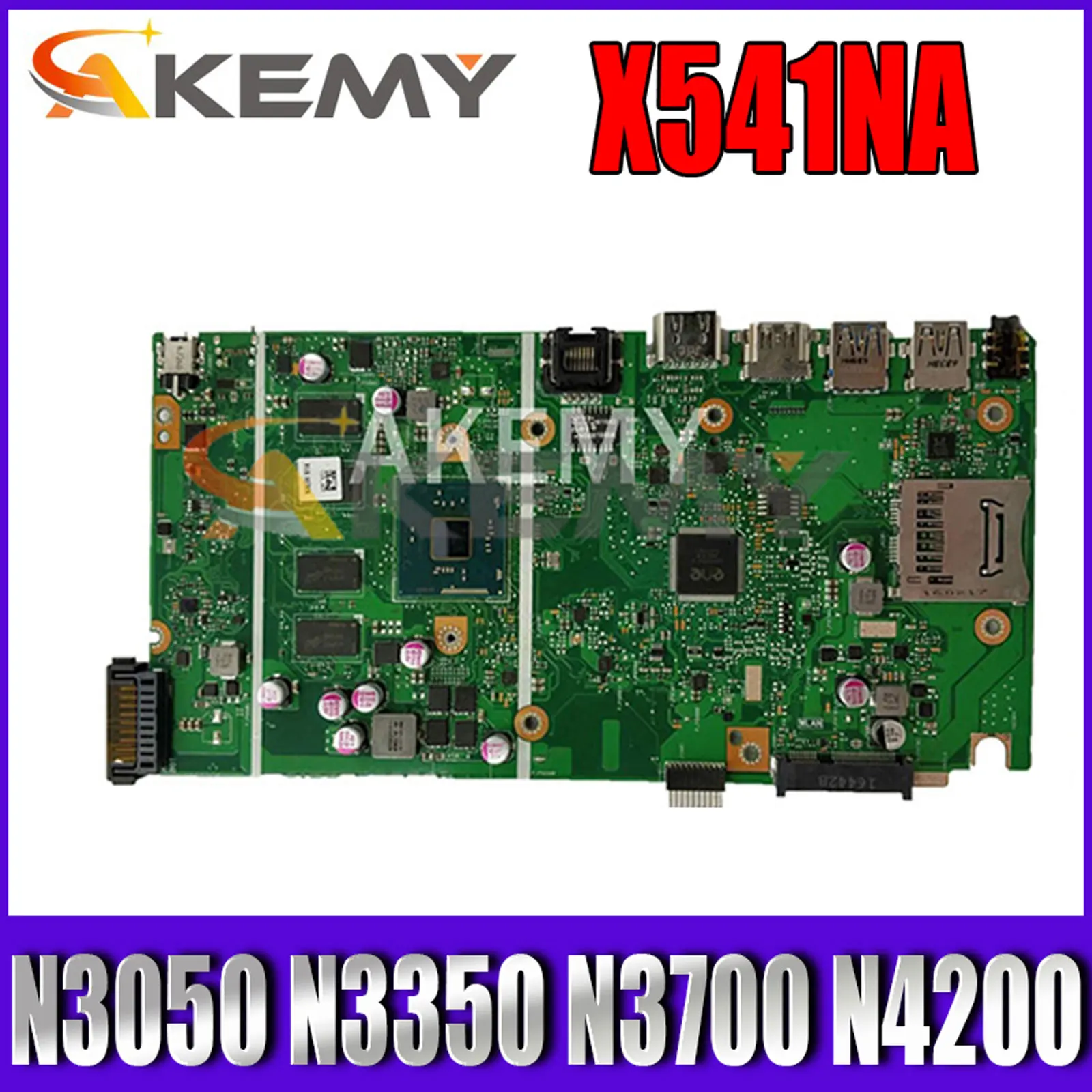 

For ASUS VivoBook X541N X541 A541N Laptop Motherboard 2GB 4GB RAM N3050 N3350 N3700 N4200 CPU X541NA Notebook Mainboard