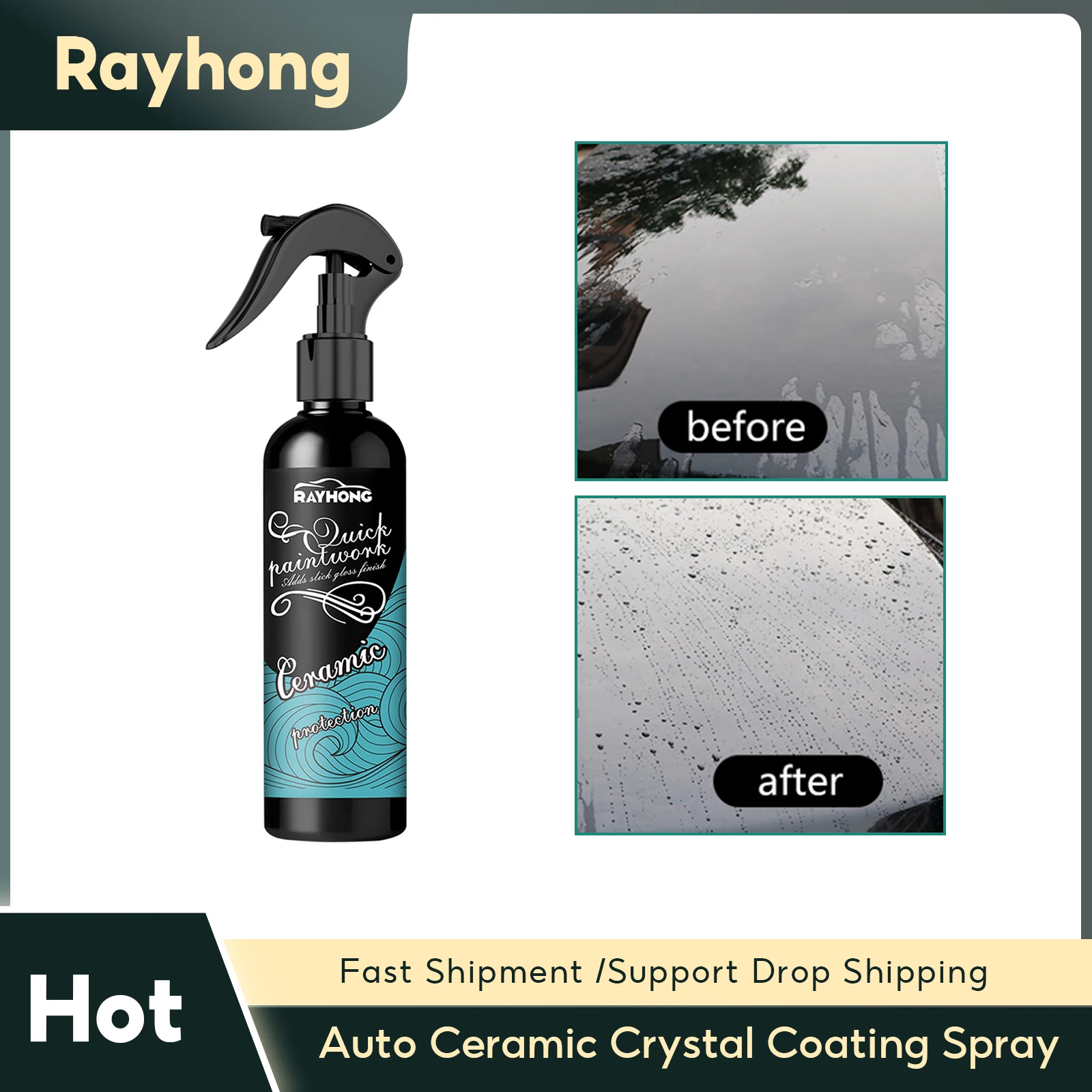 

Cars Crystal Coating Spray Quickly Nano-Coating Automobile Paint Surface Decontamination Stains Removal Vehicle Polishing Agent