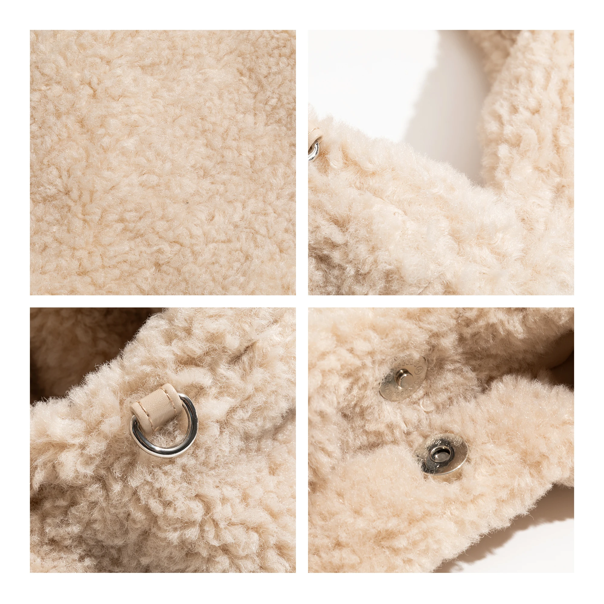 MABULA зимняя плюшевая стильная маленькая сумочка для телефона из овечьей ткани