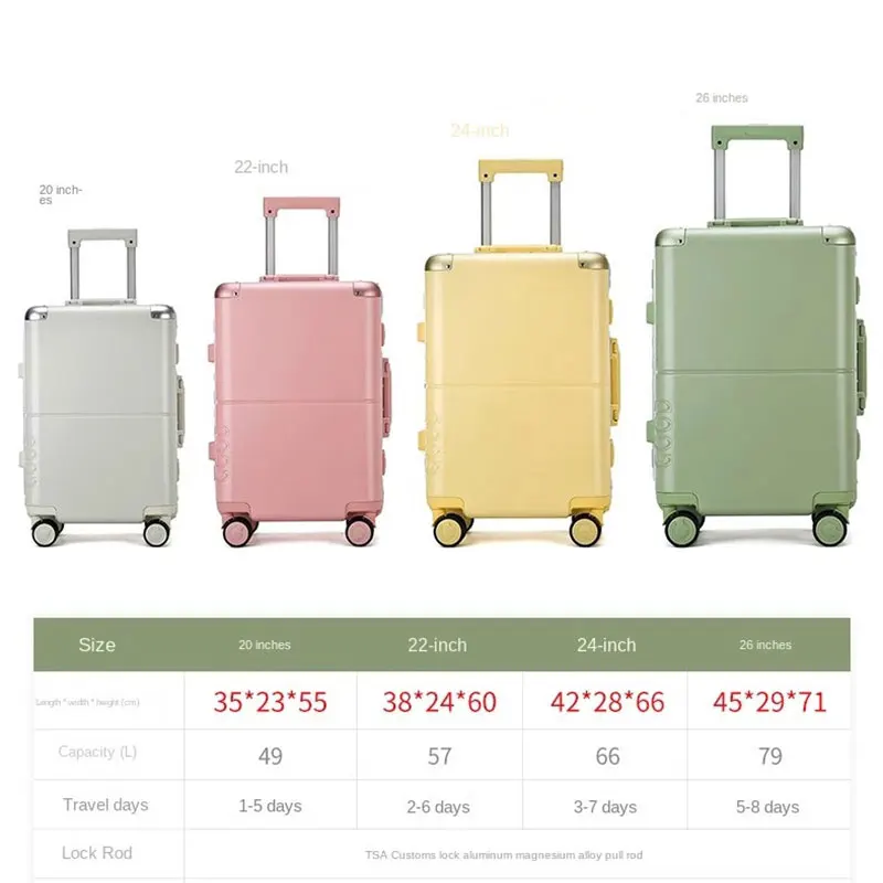 Новинка 2024 высококлассная тележка рандомный студенческий чемодан на колесиках с