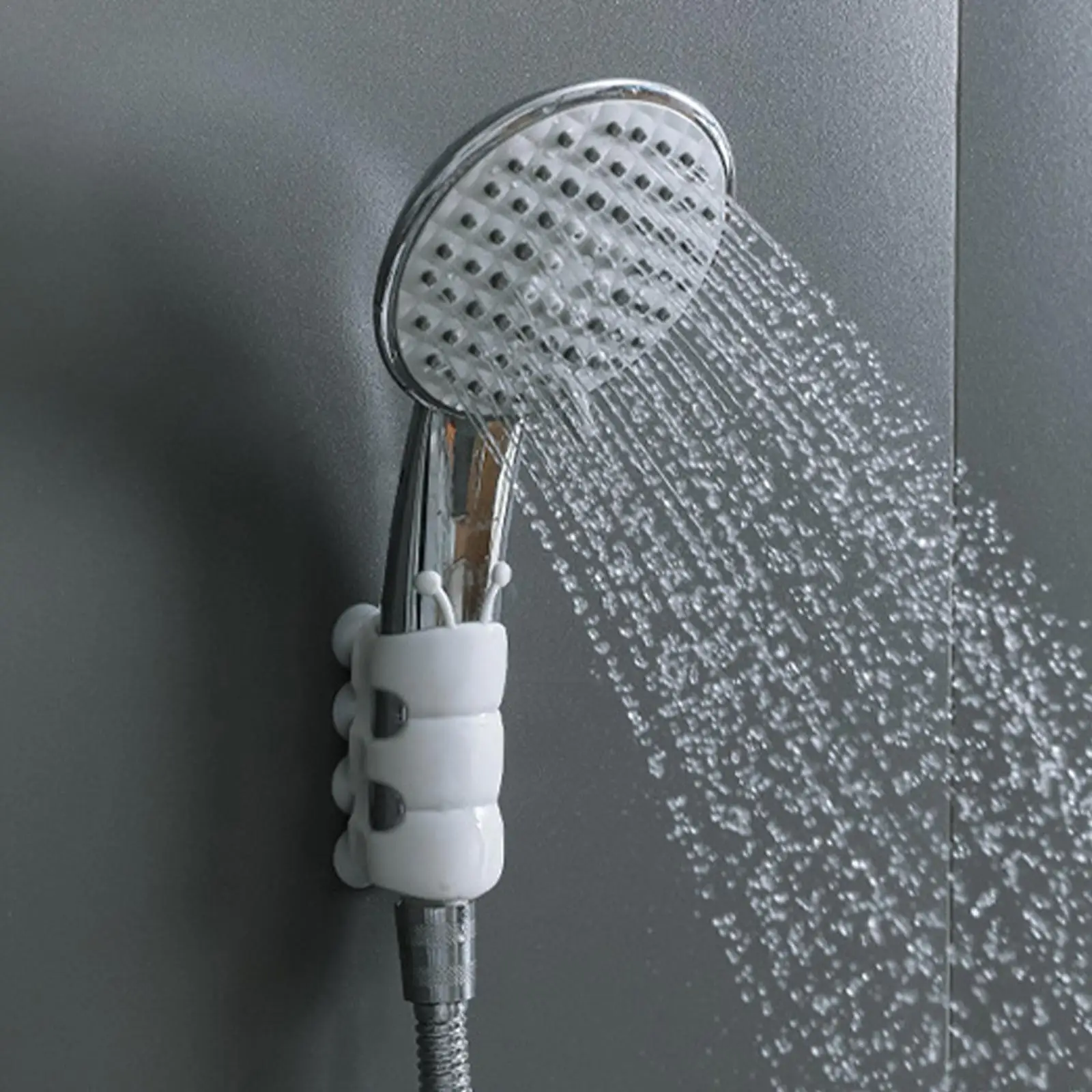 

Punch Free Shower Holder Wall Mount Silicone Bracket Durable Cup Reusable Bathroom Strong Stand Vacuum Suction Accesso E2z0