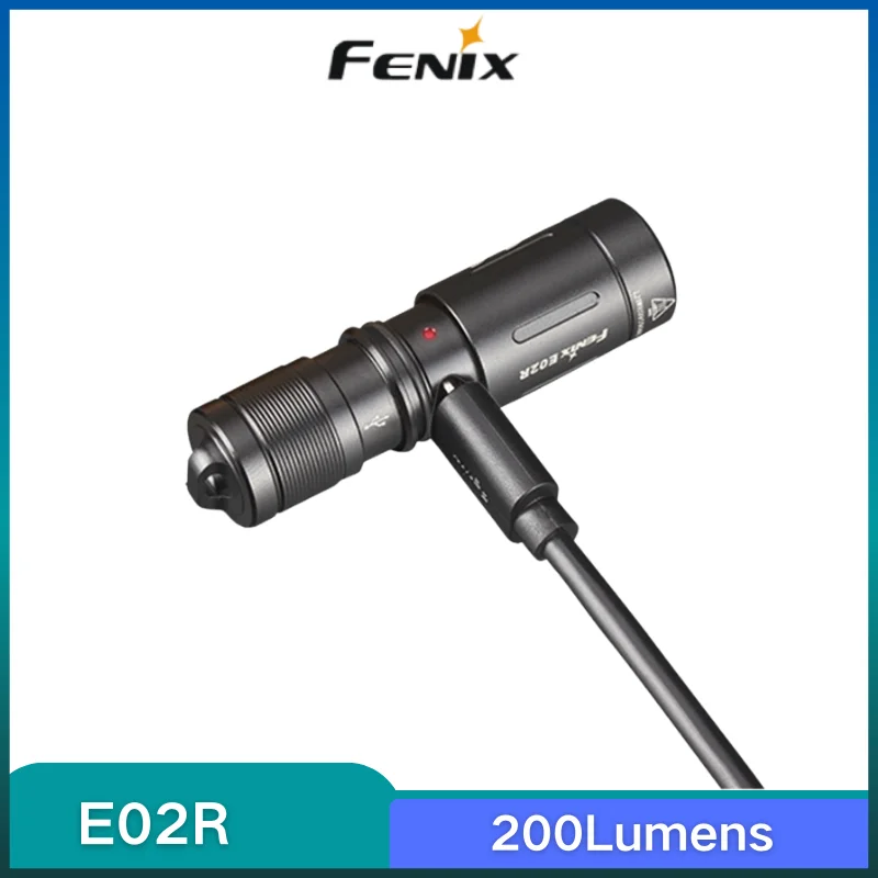 

Fenix E02R Cree XP-G2 S3 white LED 200 lumens USB rechargeable keychain flashlight