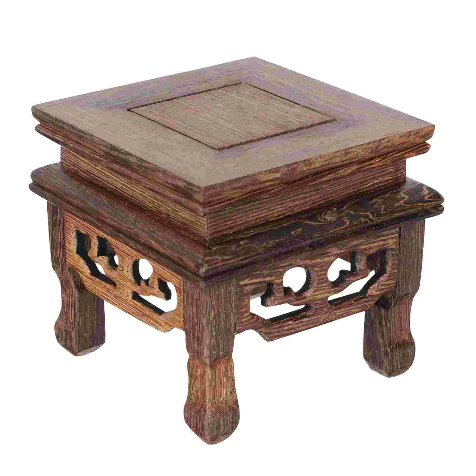

Stand Wooden Base Flower Wood Oriental Pot Vase Display Bowl Flowerpot Holder Planter Stands Chinese Potted Rack Shelf Decor