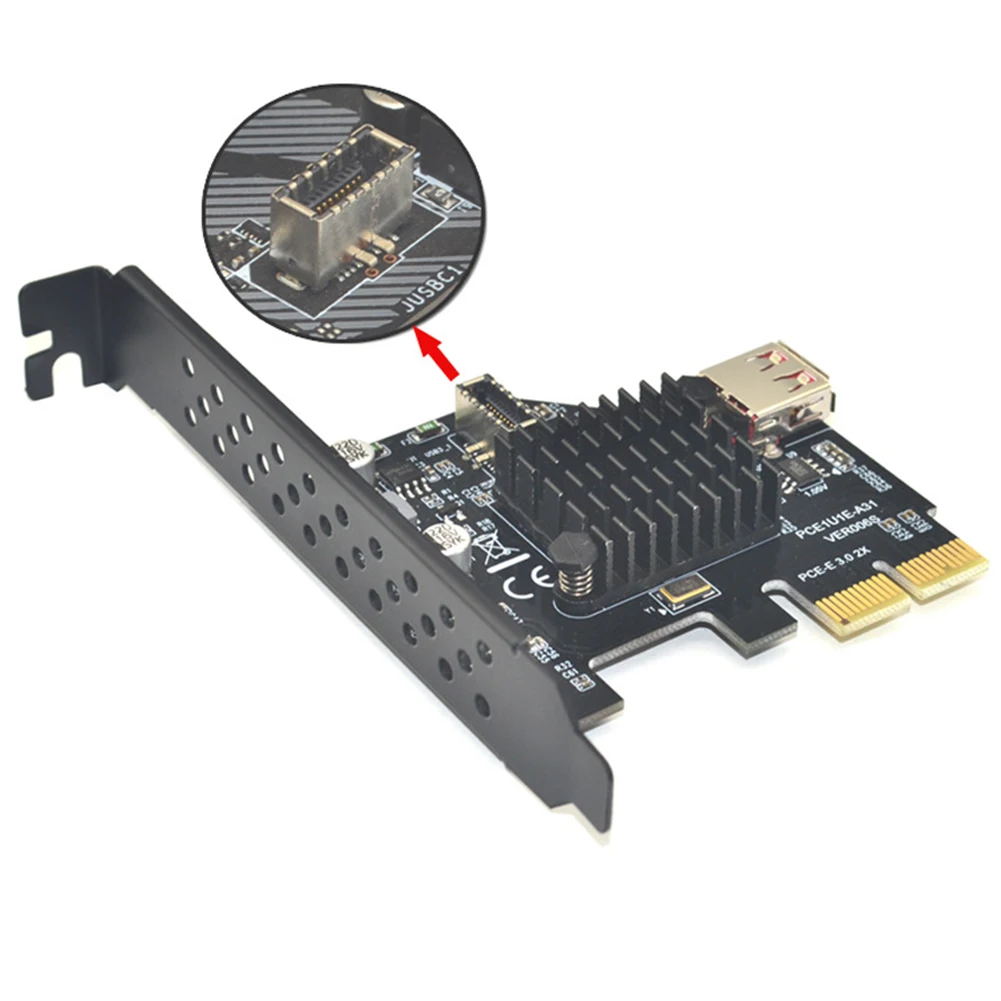 ASM3142 чип 10 Гбит/с USB3.1 Тип E 20pin Райзер карта USB2.0 PCI-E 3 0 X2 адаптер для настольного