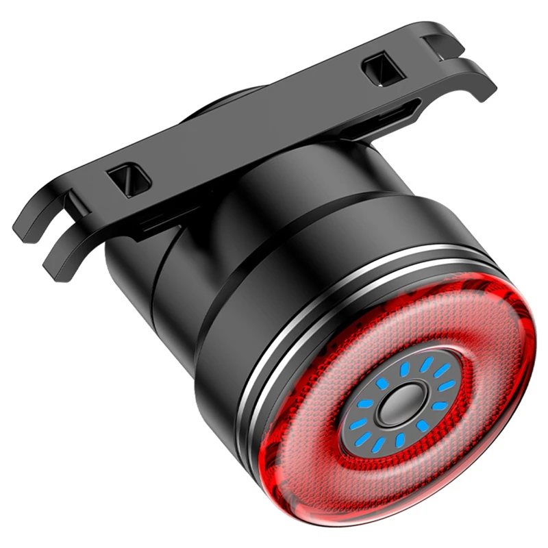 

Smart Bicycle Tail Rear Light Auto Start Stop Brake IPX6 Waterproof USB Rechargeable Cycling Taillight Bike LED Lights