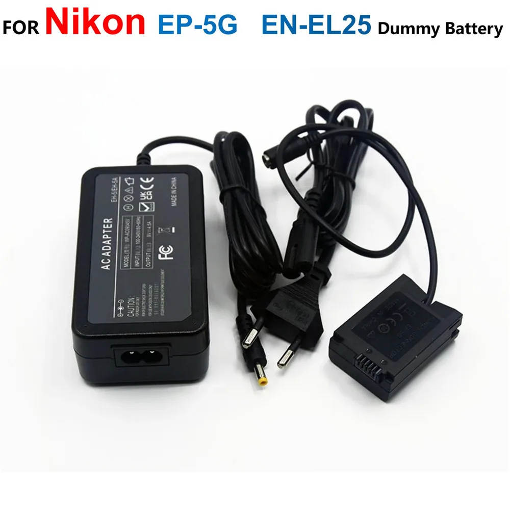 

EP-5G DC Coupler EN-EL25 Dummy Battery+EH-5A EH-5B MH-32 AC Power Adapter Charger Supply DC 9V 4.0*1.7mm For Nikon Z50 ZFC Z30