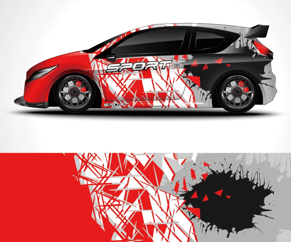 Виниловая наклейка с изображением фрагментов современный дизайн векторное